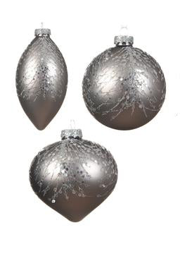 sunshineindustries - Glass Ornament with Glitter Pine Boughs