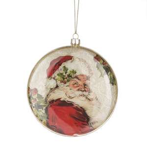 sunshineindustries - Glass Santa Disc Ornament