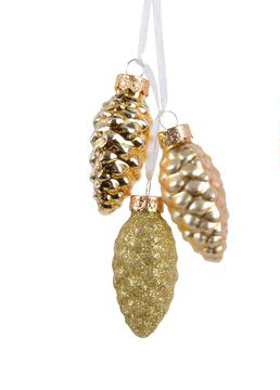 sunshineindustries - Gold Pinecone Glass Cluster Ornament