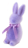 Flocked Pastel Color Button Nose Bunny