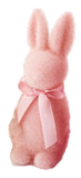 Flocked Pastel Color Button Nose Bunny