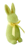 Flocked Pastel Color Button Nose Bunny