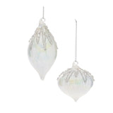 Irridescent Frosty White Ornament, Set of 2