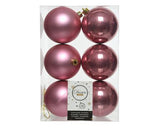 Shatterproof Pink Velvet Ball Ornament Set, 6 pieces