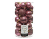 Shatterproof Velvet Pink Small Ball Ornament Set, 30 pieces