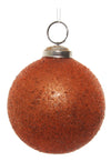 Orange Sugared Glass Ball Ornament, Set of 3