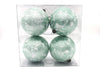 Shatterproof Snow Frosted Blue Ornaments, Set of 4