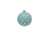 Turquoise Pearl Laced Ornament, Set of 2