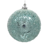 Shatterproof Blue Icy Ball Ornament, Set of 4