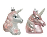 Glass Unicorn Ornaments, Set of 2