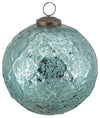 Turquoise Quatrefoil Glass Ornament, Set of 2