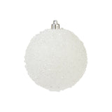 Shatterproof White Ice Crystal Ball Ornament, Set of 2