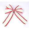 White Felt Bow with Red Edges