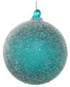 Dark Green Sugared Glass Ball Ornament, Set of 3