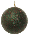 Shatterproof Green & Red Glitter Ball Ornament, Set of 4