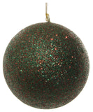 Shatterproof Green & Red Glitter Ball Ornament, Set of 4