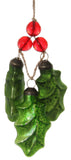 Glass Holly Leaves Cluster Ornament