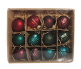 Multi-Color Mercury Glass Style Ball Ornament Set, 12 pieces