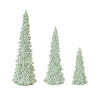 Mint Green Pine Tree Figurine, Set of 3 – Merry Manor