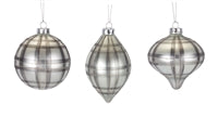 sunshineindustries - Grey and Silver Plaid Ornament