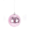 Shatterproof Pink Icy Ball Ornament, Set of 4