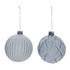 Ice Frosted Textured Glass Ball Ornament, Set of 2