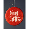 Red Merry Christmas Disc Ornament