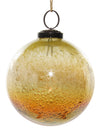 Bubbled Transparent Amber Glass Ornament, Set of 2