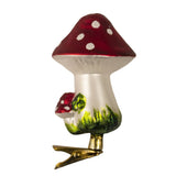 Clip-On Glass Mushroom Ornament, Set of 2