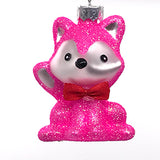 Glitter Fox Glass Ornament