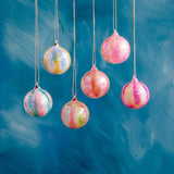 Marbled Bumpy Glass Ball Ornament, Assorted Colors