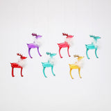 Handblown Glass Party Deer Ornament, Assorted Colors