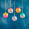 Iridescent Glitter Glass Ball Ornament, Assorted Colors