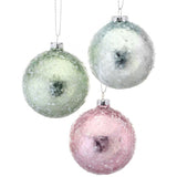 Soft Glittery Pastel Ball Ornament, Set of 3