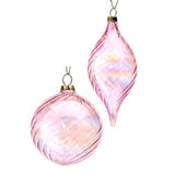 Translucent Swirled Glass Ornament, Set of 2