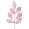 Pink Sequin Leaf Spray
