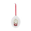 Gnome on a Flat Porcelain Oval Ornament, Set of 3