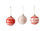 Christmas Sentiment Ball Ornaments, Set of 3