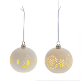 Light Up Ceramic Ball Ornament with Cut-out Pattern