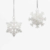 Metal Snowy Texture Snowflake Ornaments, Set of 2