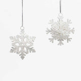 Metal Snowy Texture Snowflake Ornaments, Set of 2