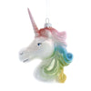 Pastel Unicorn Head Glass Ornament, Set of 2