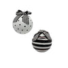 Black & White Glass Ball Ornaments, Set of 2