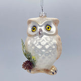 Ivory Glass Owl Ornament