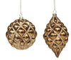 Copper Glass Quilted Ornament, Set of 2