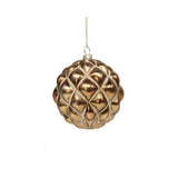 Copper Glass Quilted Ornament, Set of 2