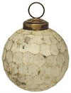 sunshineindustries - Aged Ivory Glass Beehive Ball Ornament