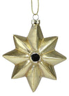 Gold 8-pointed Star Glass Ornament, Set of 3