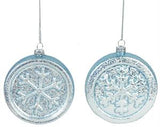 Pearly Snowflake Disc Ornaments, Set of 2