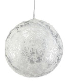 Silver Snow Frosted Ball Ornament, Set of 2